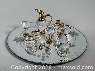 MaxSold Auction: (7) SWAROVSKI Austrian Miniature Crystal Figurines with 5” Mirror Base - Toronto (Ontario, Canada) SELLER MANAGED Reseller Online Auction - Chesswood Drive
