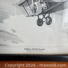 MaxSold Auction: Vintage German Air Service “Fokker D.VII Scout” Print Signed by Peter Mossman, 1976  - Toronto (Ontario, Canada) SELLER MANAGED Reseller Online Auction -  Crouse Road (STORAGE)
