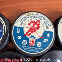 MaxSold Auction: Vintage NHL Hockey Pucks | #Lot 1  - Toronto (Ontario, Canada) SELLER MANAGED Reseller Online Auction -  Crouse Road (STORAGE)