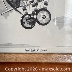 MaxSold Auction: Vintage United States Air Service Print “Spad S.XIII C.1 Scout” Print Signed by Peter M - Toronto (Ontario, Canada) SELLER MANAGED Reseller Online Auction -  Crouse Road (STORAGE)