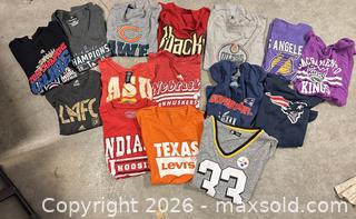 MaxSold Auction: Lot of 15 s, m, l, and xl Women’s pre owned sports tees NFL MLB NBA NHL And NCAA - Los Angeles (California, USA) SELLER MANAGED Estate Sale Online Auction -  Troost Avenue (STORAGE)