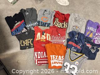 MaxSold Auction: Lot of 15 s, m, l, and xl Women’s pre owned sports tees NFL MLB NBA NHL And NCAA - Los Angeles (California, USA) SELLER MANAGED Estate Sale Online Auction -  Troost Avenue (STORAGE)