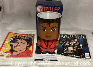 MaxSold Auction: Lot of 3 Michael Jackson items 1 thriller look/alike lamp 1 Andy Warhol time cover + 1 - Los Angeles (California, USA) SELLER MANAGED Estate Sale Online Auction -  Troost Avenue (STORAGE)