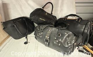 MaxSold Auction: Lot of 4 Black Purses 3 Leather 1 Rubber - Los Angeles (California, USA) SELLER MANAGED Estate Sale Online Auction -  Troost Avenue (STORAGE)