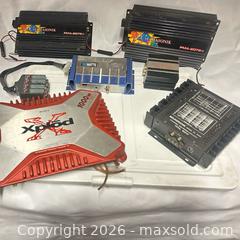 MaxSold Auction: Lot of 7 6 Car Audio Amplifiers, 1 Speakercraft cable connector - Los Angeles (California, USA) SELLER MANAGED Estate Sale Online Auction -  Troost Avenue (STORAGE)