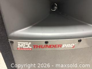MaxSold Auction: MSX Audio Thunder Pro 2 Speaker Pair - Los Angeles (California, USA) SELLER MANAGED Estate Sale Online Auction -  Troost Avenue (STORAGE)
