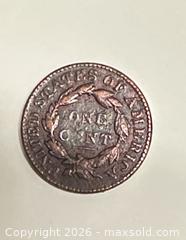 MaxSold Auction: United States Large Cent (Coronet/Braided Hair), c. 1831, Copper - Los Angeles (California, USA) SELLER MANAGED Estate Sale Online Auction -  Troost Avenue (STORAGE)