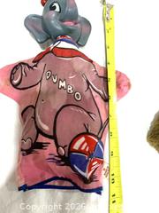 MaxSold Auction: Vintage 1976 Dankin monkey hand puppet and 1940 or 1950s vintage Dumbo hand puppet  - Hamilton (Ontario, Canada) SELLER MANAGED Estate Sale Online Auction -  Chegwin Street