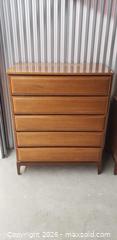 MaxSold Auction: Mid-Century Modern Walnut 5-Drawer Chest – 36” x 18” x 45” - Toronto (Ontario, Canada) SELLER MANAGED Downsizing Online Auction - Bridgeland (STORAGE)