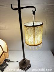 MaxSold Auction: Pair of Vintage Bronze & Gold Lamp Set with Fringe Shades - Sunnyvale (California, USA) SELLER MANAGED Reseller Online Auction - Reseda Drive