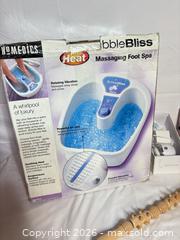 MaxSold Auction: Personal Care Bundle: Foot Spa, Heating Pad, Cleansing Brush, Rollers - Sunnyvale (California, USA) SELLER MANAGED Reseller Online Auction - Reseda Drive