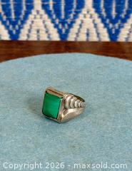 MaxSold Auction: Antique Malachite, Art Deco - Clark & Coombs Sterling Silver Men's Ring - Hamilton (Ontario, Canada) SELLER MANAGED Estate Sale Online Auction - Gertrude Street