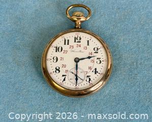 MaxSold Auction: Hamilton 992 Railroad Pocket Watch - 21 Jewel, Lever Set - Gold Filled Case - Running - Hamilton (Ontario, Canada) SELLER MANAGED Estate Sale Online Auction - Gertrude Street