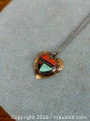 MaxSold Auction: Navajo Multistone Mosaic Inlay Heart Pendant - Hamilton (Ontario, Canada) SELLER MANAGED Estate Sale Online Auction - Gertrude Street