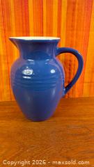 MaxSold Auction: Vintage Le Crueset Blue White Stoneware Pitcher - Hamilton (Ontario, Canada) SELLER MANAGED Estate Sale Online Auction - Gertrude Street