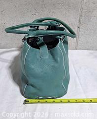MaxSold Auction: Cole Haan Turquoise Leather Handbag - Markham (Ontario, Canada) SELLER MANAGED Downsizing Online Auction - Major Mackenzie Drive East