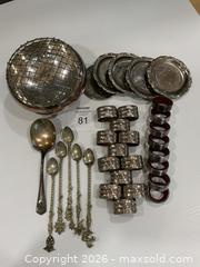MaxSold Auction: Silver Plate Rose Bowl & Napkin Rings - Toronto (Ontario, Canada) SELLER MANAGED Charity/Fundraising Online Auction - High Park Gardens