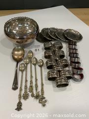MaxSold Auction: Silver Plate Rose Bowl & Napkin Rings - Toronto (Ontario, Canada) SELLER MANAGED Charity/Fundraising Online Auction - High Park Gardens