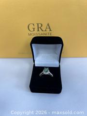 MaxSold Auction: Moissanite blue/green ring with report  - Brampton (Ontario, Canada) PARTNER MANAGED Commercial Liquidation Online Auction - Rosedale Avenue West
