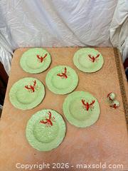 MaxSold Auction: Carlton Ware Cabbage Leaf & Lobster Dinner Plate Set, 8 Pc - Cobourg (Ontario, Canada) SELLER MANAGED Estate Sale Online Auction - King Street East (STORAGE)