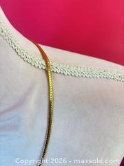 MaxSold Auction: Gold Tone Herringbone Necklace with Spring Ring Clasp - Cobourg (Ontario, Canada) SELLER MANAGED Estate Sale Online Auction - King Street East (STORAGE)