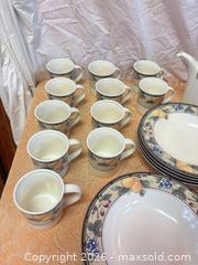 MaxSold Auction: Mikasa Garden Harvest (Intaglio) Ceramic Dinnerware & Tea Set - Cobourg (Ontario, Canada) SELLER MANAGED Estate Sale Online Auction - King Street East (STORAGE)