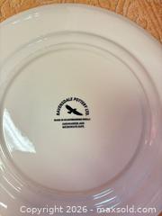 MaxSold Auction: Ravensdale Pottery Dinner Plates, Black Floral with Birds, 10.5in - Cobourg (Ontario, Canada) SELLER MANAGED Estate Sale Online Auction - King Street East (STORAGE)