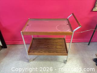 MaxSold Auction: Salton Mid-Century Modern Bar Cart with Heated Top - Cobourg (Ontario, Canada) SELLER MANAGED Estate Sale Online Auction - King Street East (STORAGE)