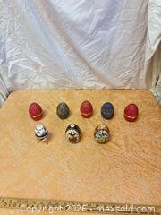 MaxSold Auction: Set of 8 Porcelain Enamel Decorative Egg Trinket Boxes, Floral Bird - Cobourg (Ontario, Canada) SELLER MANAGED Estate Sale Online Auction - King Street East (STORAGE)