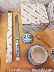 MaxSold Auction: Spode Blue and White Judaica Porcelain Serving & Ritual Set - Cobourg (Ontario, Canada) SELLER MANAGED Estate Sale Online Auction - King Street East (STORAGE)