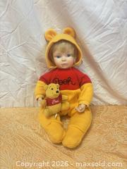 MaxSold Auction: Winnie the Pooh Porcelain Collector Doll with Plush - Cobourg (Ontario, Canada) SELLER MANAGED Estate Sale Online Auction - King Street East (STORAGE)