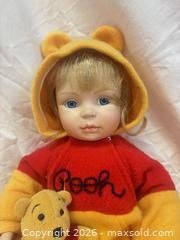 MaxSold Auction: Winnie the Pooh Porcelain Collector Doll with Plush - Cobourg (Ontario, Canada) SELLER MANAGED Estate Sale Online Auction - King Street East (STORAGE)