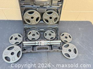 MaxSold Auction: Adjustable Dumbbell Set — 32 lb Unbranded - Decatur (Georgia, USA) SELLER MANAGED Reseller Online Auction - North Druid Hills Road (STORAGE)