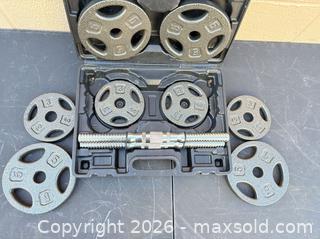 MaxSold Auction: Adjustable Dumbbell Set — 32 lb Unbranded - Decatur (Georgia, USA) SELLER MANAGED Reseller Online Auction - North Druid Hills Road (STORAGE)