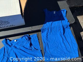 MaxSold Auction: Blank Fruit of The Loom tank tops Royal blue  - Decatur (Georgia, USA) SELLER MANAGED Reseller Online Auction - North Druid Hills Road (STORAGE)
