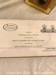 MaxSold Auction: Canarm 6-Light Vanity Light — Oak Accent & Polished Brass - Toronto (Ontario, Canada) SELLER MANAGED Downsizing Online Auction -  Rutherford Avenue