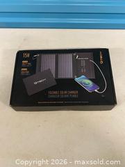 MaxSold Auction: GTECH 15W Foldable Solar Charger USB-C & USB-A (IPX65) - Vancouver (British Columbia, Canada) SELLER MANAGED Reseller Online Auction - East 7th Avenue (STORAGE)