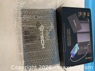 MaxSold Auction: GTECH 15W Foldable Solar Charger USB-C & USB-A (IPX65) - Vancouver (British Columbia, Canada) SELLER MANAGED Reseller Online Auction - East 7th Avenue (STORAGE)