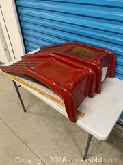 MaxSold Auction: Vintage Heavy Duty Steel Car Ramps Pair Red Automotive Service Ramps  - Vancouver (British Columbia, Canada) SELLER MANAGED Reseller Online Auction - East 7th Avenue (STORAGE)