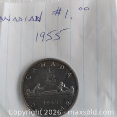 MaxSold Auction: 1955 CDN Silver Dollar  - Toronto (Ontario, Canada) SELLER MANAGED Downsizing Online Auction - Fordover Drive 