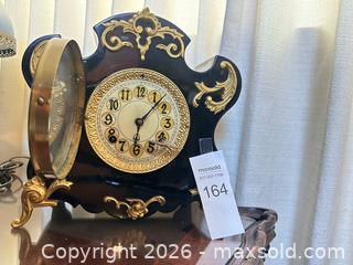 MaxSold Auction: Antique Iron Case Mantel Clock by New Haven Clock Company - Gilroy (California, USA) SELLER MANAGED Estate Sale Online Auction - Santa Paula Drive