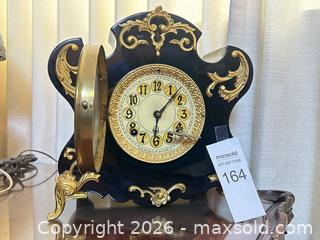MaxSold Auction: Antique Iron Case Mantel Clock by New Haven Clock Company - Gilroy (California, USA) SELLER MANAGED Estate Sale Online Auction - Santa Paula Drive
