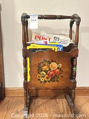 MaxSold Auction: Antique Magazine Rack Holder with Vintage Saturday Evening Post Nat Geo Magazines  - Gilroy (California, USA) SELLER MANAGED Estate Sale Online Auction - Santa Paula Drive