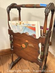 MaxSold Auction: Antique Magazine Rack Holder with Vintage Saturday Evening Post Nat Geo Magazines  - Gilroy (California, USA) SELLER MANAGED Estate Sale Online Auction - Santa Paula Drive