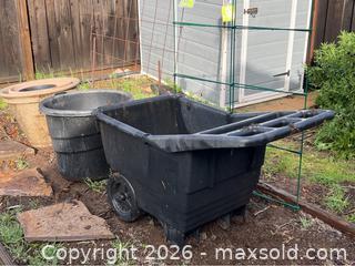 MaxSold Auction: Garden Cart, Plastic Pots, Tomato Cage - Gilroy (California, USA) SELLER MANAGED Estate Sale Online Auction - Santa Paula Drive