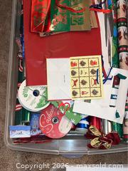MaxSold Auction: Three Bins Of Gift Wrap, Ribbons, More - Gilroy (California, USA) SELLER MANAGED Estate Sale Online Auction - Santa Paula Drive
