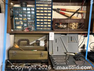 MaxSold Auction: Two Shelves Of Tools, Screws, More - Gilroy (California, USA) SELLER MANAGED Estate Sale Online Auction - Santa Paula Drive