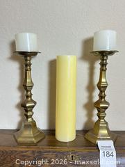 MaxSold Auction: Vintage Brass Tone Candlesticks & Candles  - Gilroy (California, USA) SELLER MANAGED Estate Sale Online Auction - Santa Paula Drive