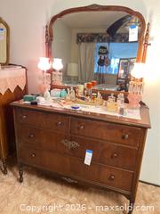 MaxSold Auction: Vintage Dresser With Attached Mirror - Gilroy (California, USA) SELLER MANAGED Estate Sale Online Auction - Santa Paula Drive