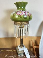 MaxSold Auction: Vintage Lamp Parlor Style Hurricane Brass Tone with Marble Accent - A - Gilroy (California, USA) SELLER MANAGED Estate Sale Online Auction - Santa Paula Drive